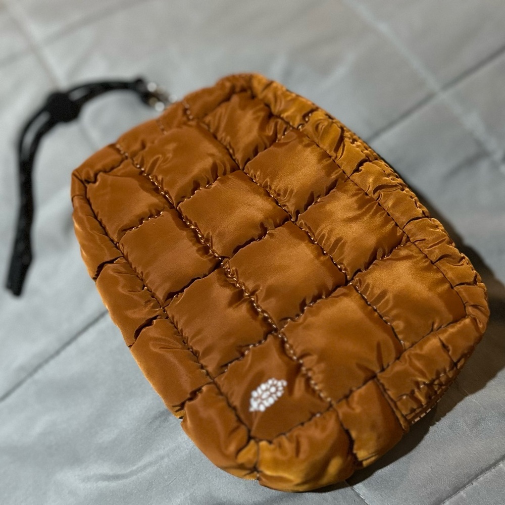 free people movement quilted mini case - roasted chestnut